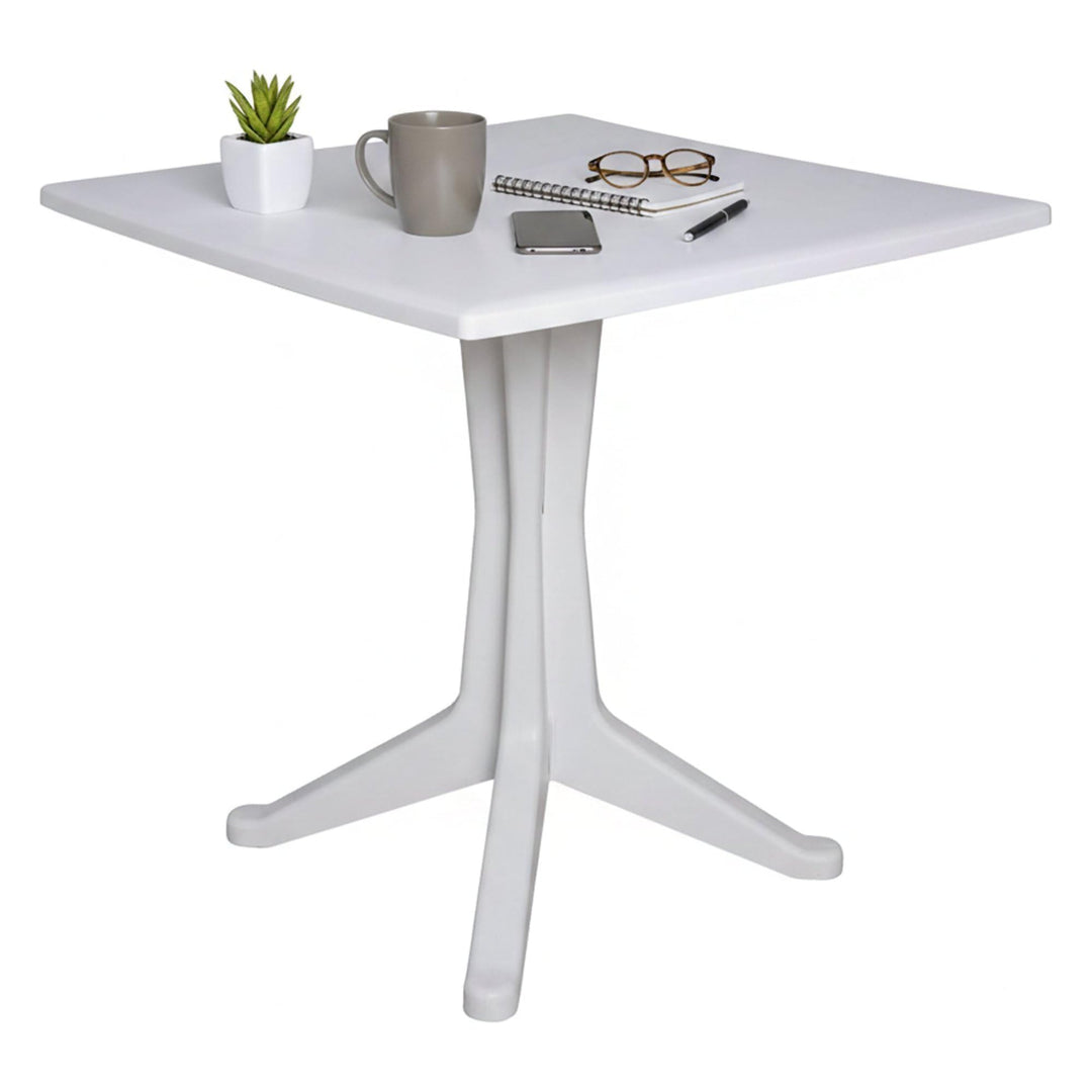 Quadratischer Tisch für draussen und drinnen, Made in Italy, 70x70x72 cm, weisse Farbe