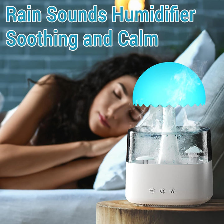 Aromatherapie ätherisches Öl Diffusor Pilz Wasser Tropf Luftbefeuchter Regen Wolke Nacht Licht Luftb
