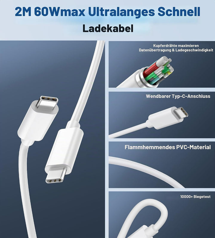 45W USB C Ladegerät Ladekabel for iPhone 17 16 15/17 16 15 Pro/17 16 15 Pro Max/17 Air/16 15 Plus/iP