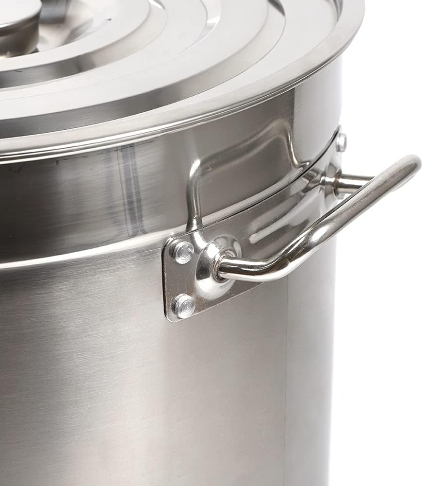 70L Suppentopf, Grosse Kapazität Gastronomie Kochtopf mit Metalldeckel Edelstahl Kochtöpfe für Induk