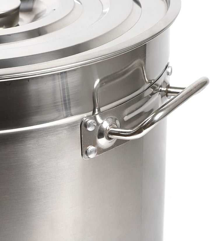 70L Suppentopf, Grosse Kapazität Gastronomie Kochtopf mit Metalldeckel Edelstahl Kochtöpfe für Induk