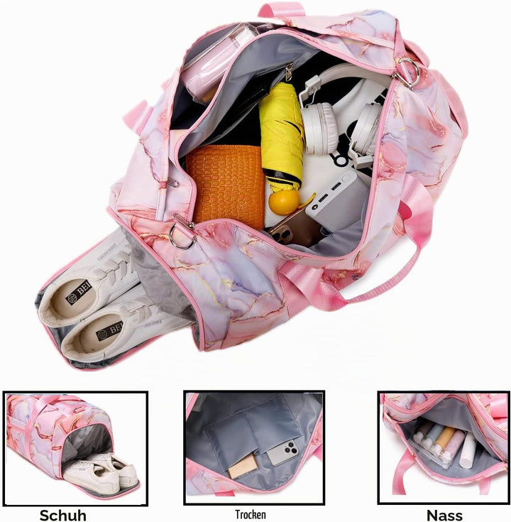 Reisetasche Mädchen Kinder Sporttasche Trainingstasch Schwimmtasche Kinder Weekend Bag Tanztasche Gy