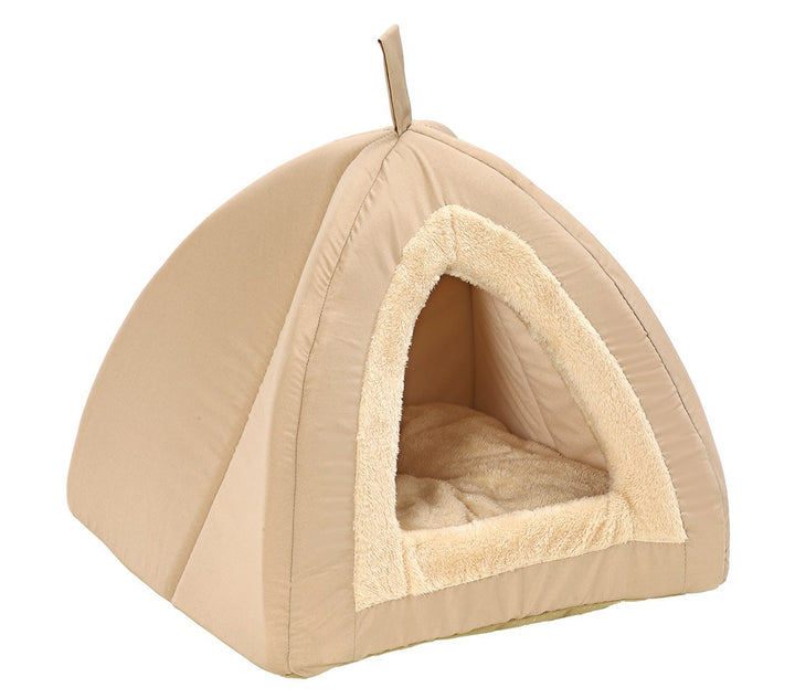 Dehner Katzen-Kuschelhöhle Findus, ca. 45 x 45 x 40 cm, Polyester, beige beige 45 x 45 x 40 cm, beig