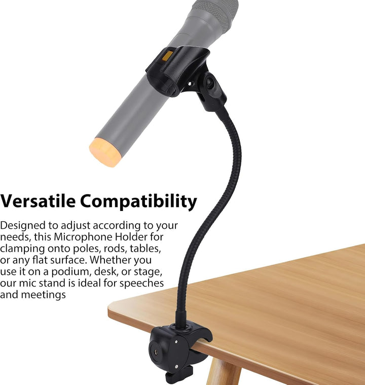 Flexible Mic Stand Mount Adjustable Goose Neck Microphone Stand Clamp Holder, Ideal for Musicians, S