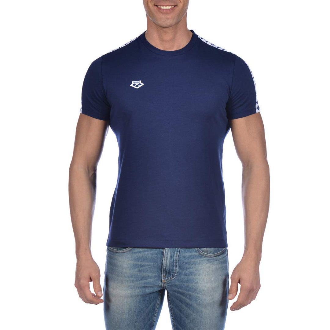 ARENA Unisex Herren T-Shirt Team Stripe T-Shirt (1er Pack) M Marineblau, Weiss, Marineblau, M Marine