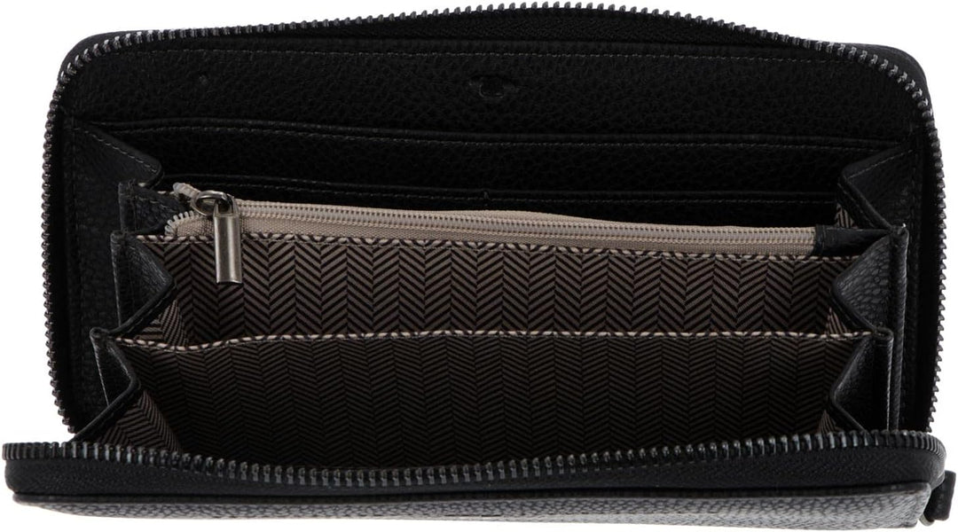 TOM TAILOR bags Bella Damen Geldbörse Portemonnaie Reissverschluss 20 x 2,5 x 10,5 Schwarz, 20 x 2,5
