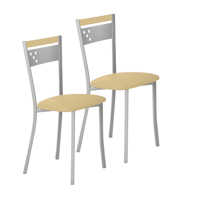 ASTIMESA SCCABE kuechenstuhl, Metall Kunstleder Aluminium, beige, Altura de asiento 45 cms, Beige