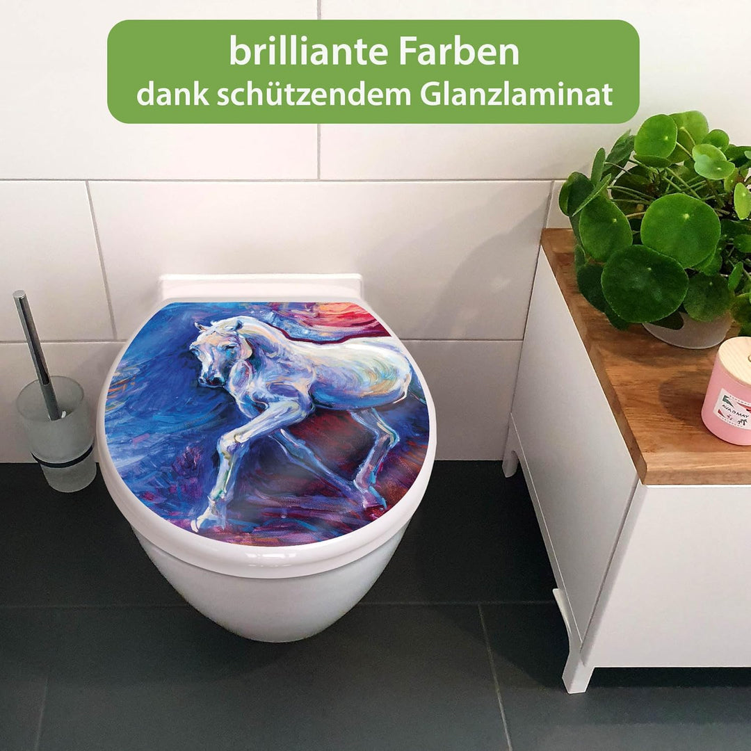 banjado Toilettendeckel mit Absenkautomatik 44,5x37cm - Soft Close Toilettensitz - WC Sitz mit Absen