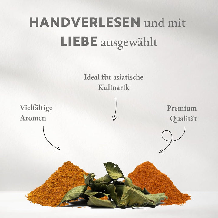 Boomers Gourmet - Asiatische Gewürze Set, Thai Curry I Kaffirlimettenblätter I Wok Gewürz - 206 g As
