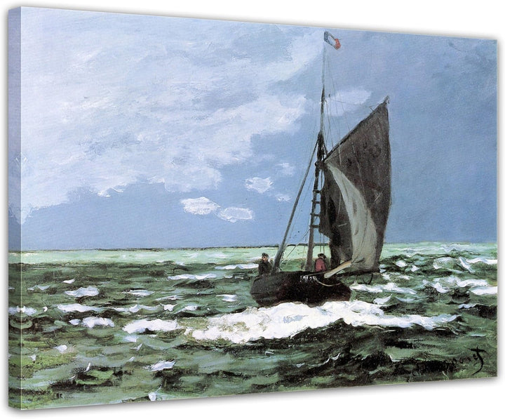Bilderdepot24 Bild auf Leinwand | Claude Monet Stürmische See in 60x50 cm als Wandbild | Wand-deko D