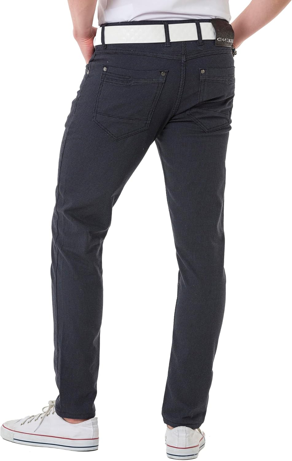 Cipo & Baxx Herren Jeans & Freizeithose | Used Look, Ziernähte, Logo Stickerei, Kontrastnähten, Bike