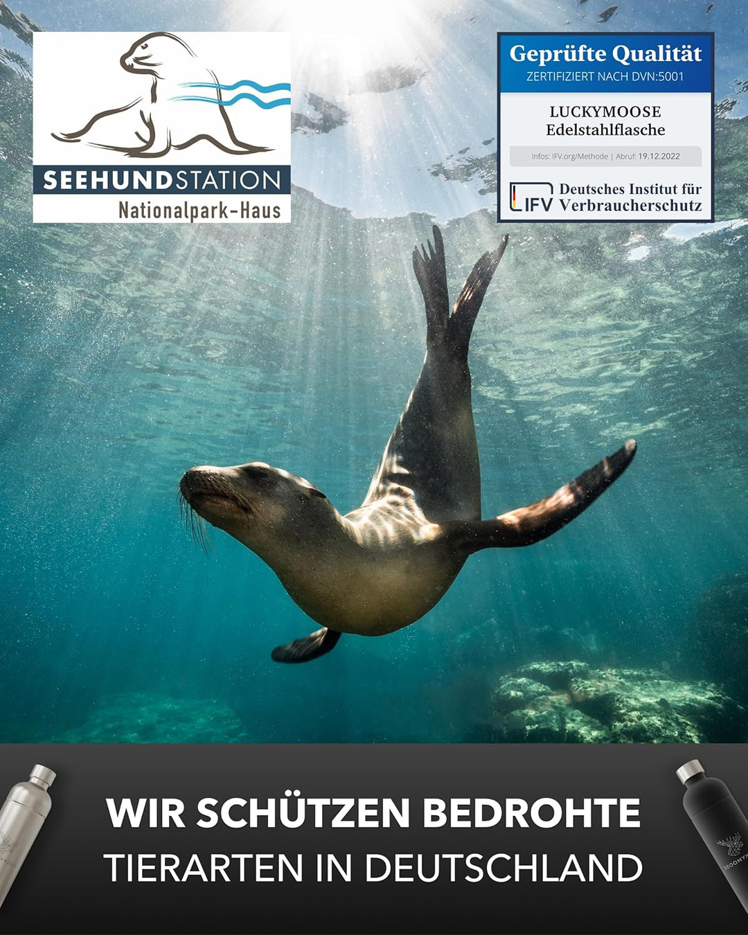 Luckymoose® Flasche für Aarke Carbonator 3, Philips GoZero & Brita sodaOne Wassersprudler - Spülmasc
