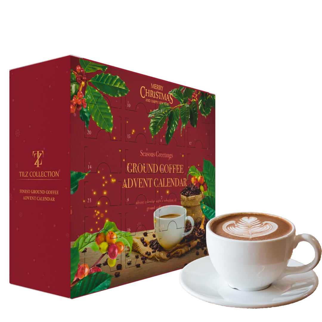 Kaffee-Adventskalender 2025-24 Premium Gourmet-Kaffee Gemahlene Bohnen Verschiedenen Geschmacksricht