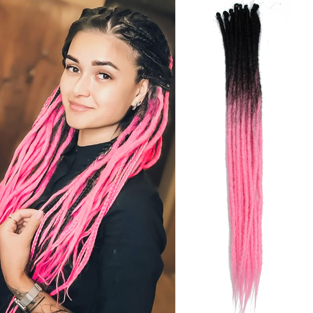 Dünne 0.6cm Synthetische Dreadlock Extensions Handgemacht 24 Zoll 20 Stränge Häkelhaar Lange Häkelzö