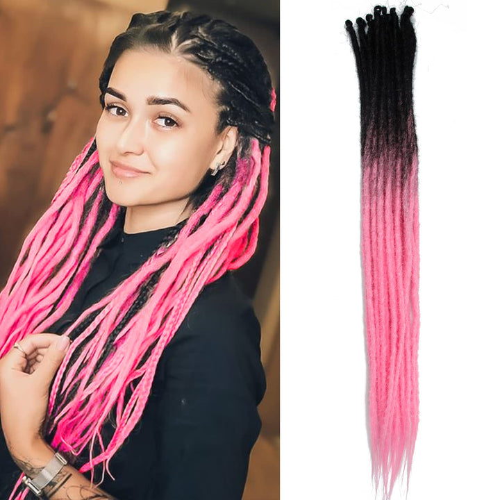 Dünne 0.6cm Synthetische Dreadlock Extensions Handgemacht 24 Zoll 20 Stränge Häkelhaar Lange Häkelzö