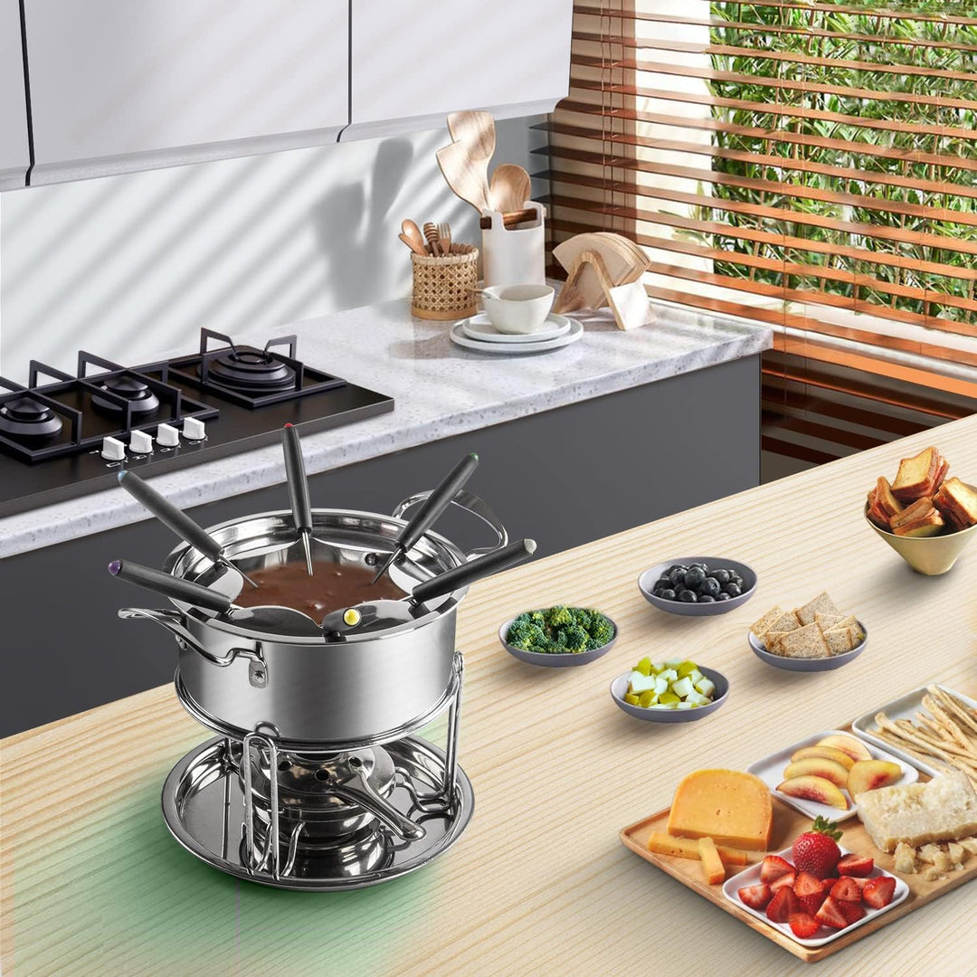 Virklyee Fondue Set Keramik Cheese Gusseisen Von 6 Gabeln Käse Fondue Set Schokoladen Fondue DIY Fon