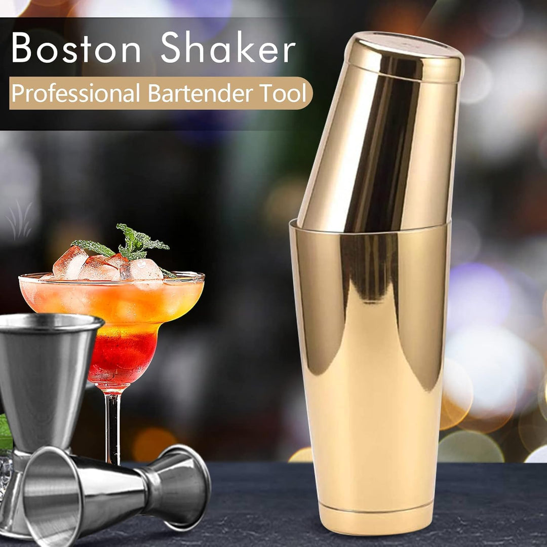 Boston Shaker Set Goldfarben Boston Shaker Edelstahl in 4 Farben erhältlich Set Tin in Tin mit Boden