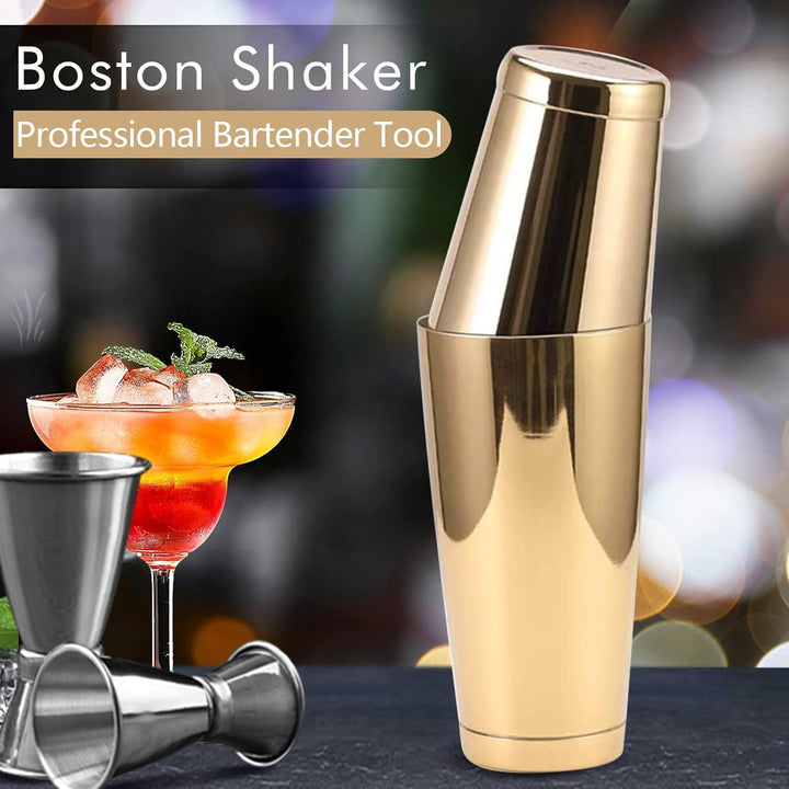 Boston Shaker Set Goldfarben Boston Shaker Edelstahl in 4 Farben erhältlich Set Tin in Tin mit Boden