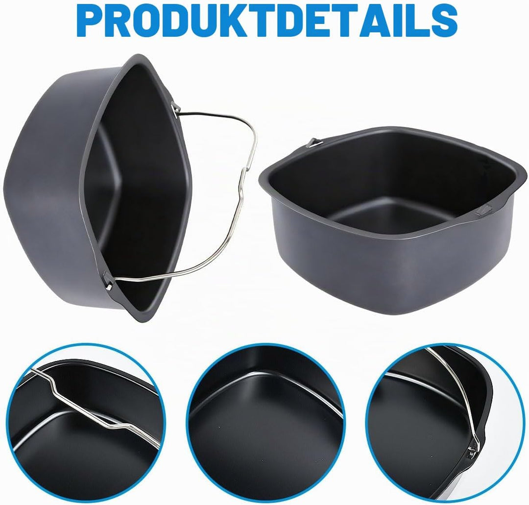 Airfryer Backform 22 cm Heissluftfritteuse Backform Muffinformen für Airfryer XL Auflaufform Wiederv
