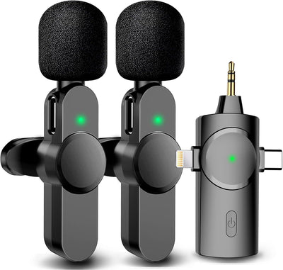 SMEIWANR Lavalier Mikrofon Kabellos, Ansteckmikrofon für iPhone PC Android Handy, Plug-and-Play Mini