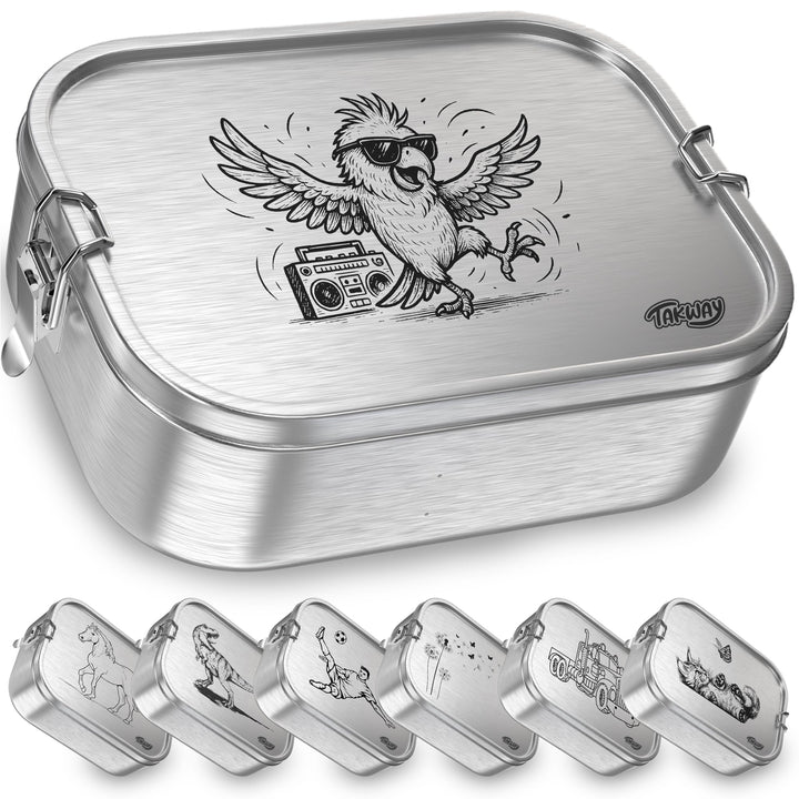 Edelstahl Brotdose mit Fächern 800ml – Auslaufsichere Lunchbox für Kinder & Erwachsene, Bento Box mi
