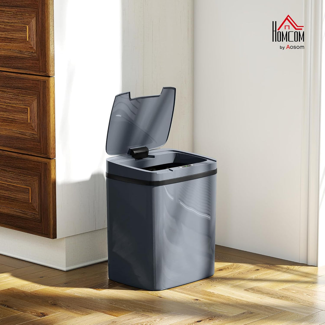 HOMCOM Sensor Mülleimer 15L Automatischer Mülleimer mit zwei Öffnungsmodi, Abfalleimer Müllbehälter