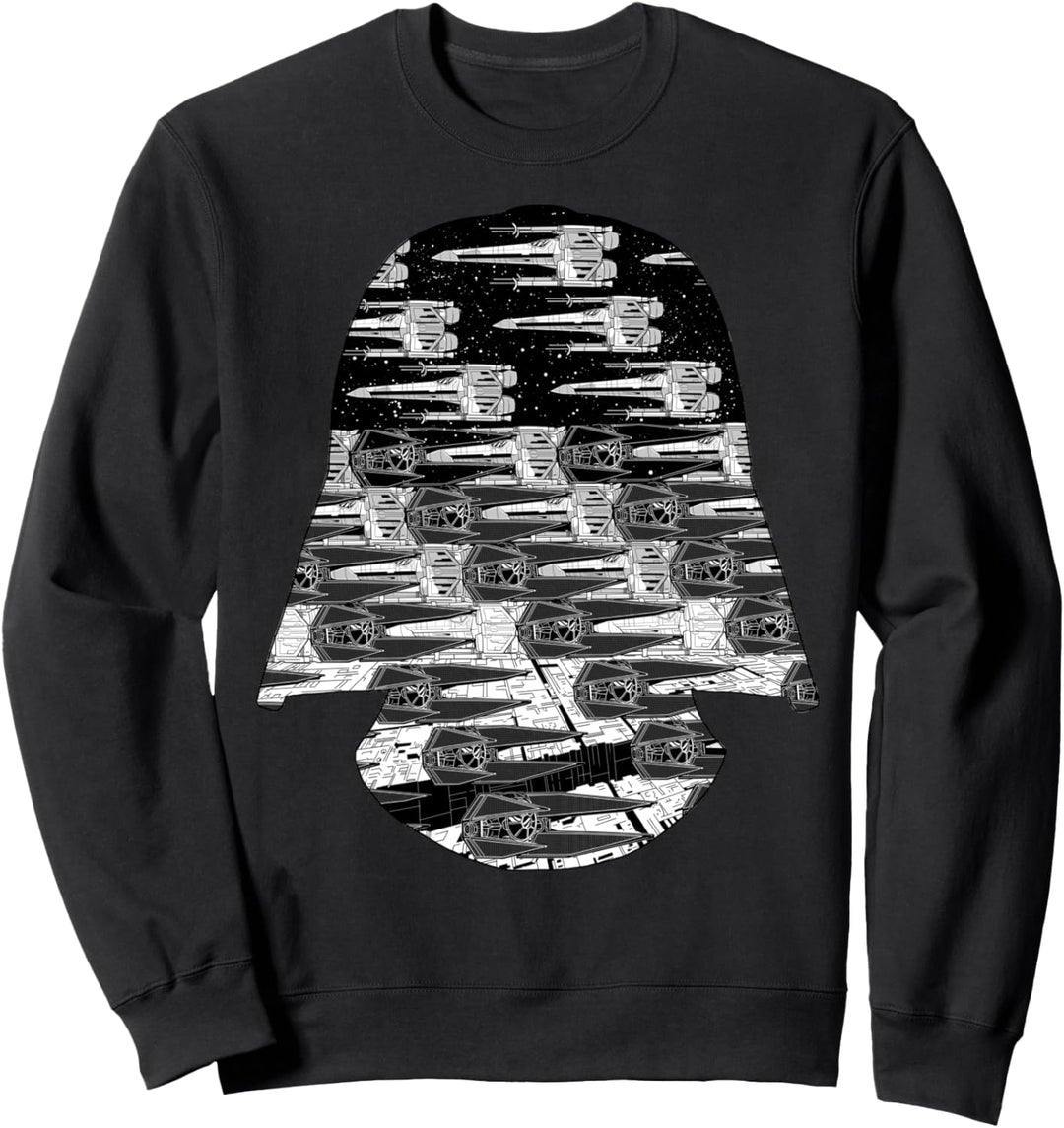 Star Wars Darth Vader Helmet Star Ships Fill Poster Sweatshirt