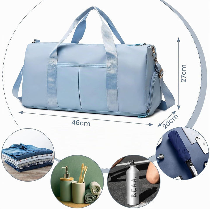 Sporttaschen für Damen und Herren, Reisetasche und Handtaschen - mit Schuhfach und Nassfach - Travel