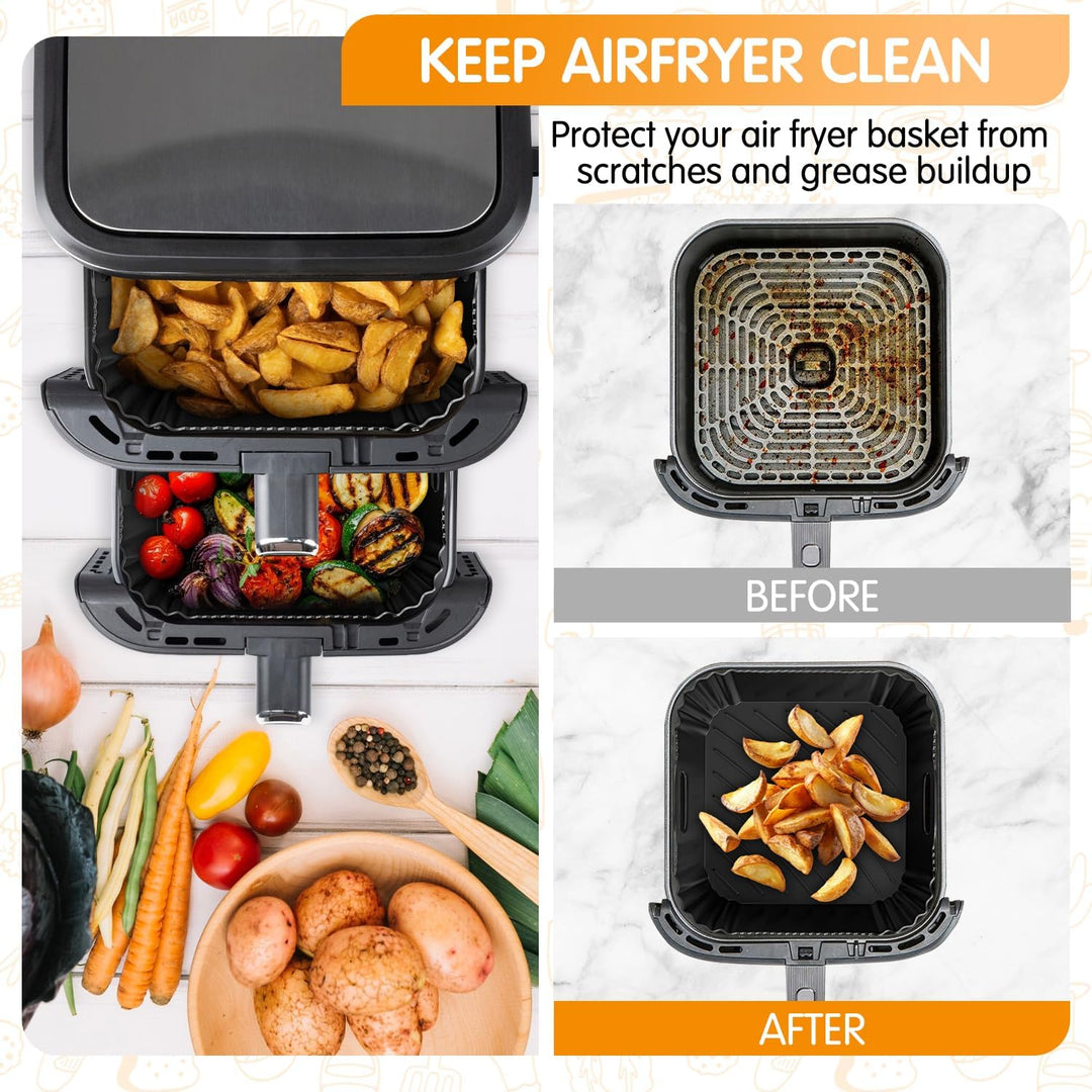 2 Stück Airfryer Silikonform Heissluftfritteuse Zubehör für Gourmetmaxx Heissluft-fritteuse Vertikal