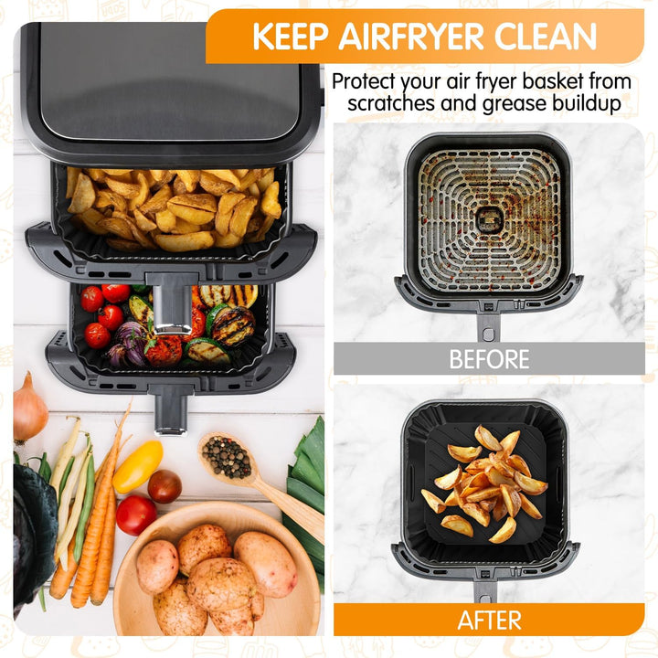 2 Stück Airfryer Silikonform Heissluftfritteuse Zubehör für Gourmetmaxx Heissluft-fritteuse Vertikal