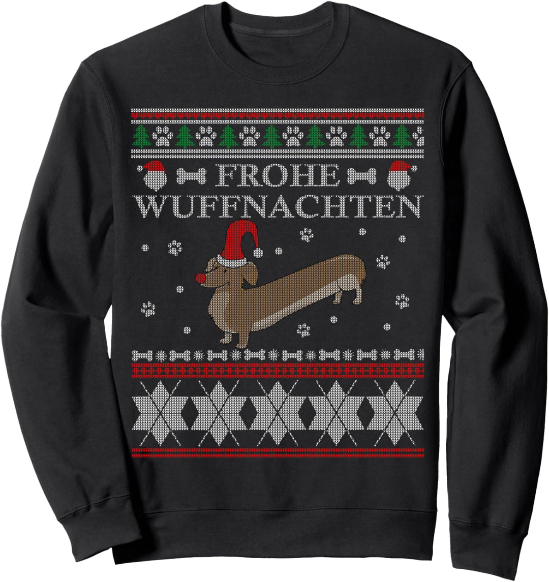 Frohe Wuffnachten Ugly Christmas Sweater Dackel Woofmas Sweatshirt