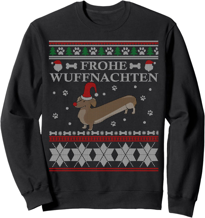 Frohe Wuffnachten Ugly Christmas Sweater Dackel Woofmas Sweatshirt