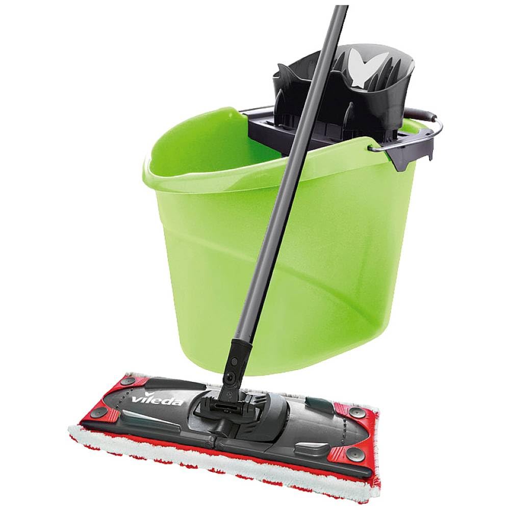 Vileda ULTRAMAX 2in1 Bodenwischer Komplett Set, Wischmopp mit Stiel, Mikrofaser-Bezug und Eimer mit