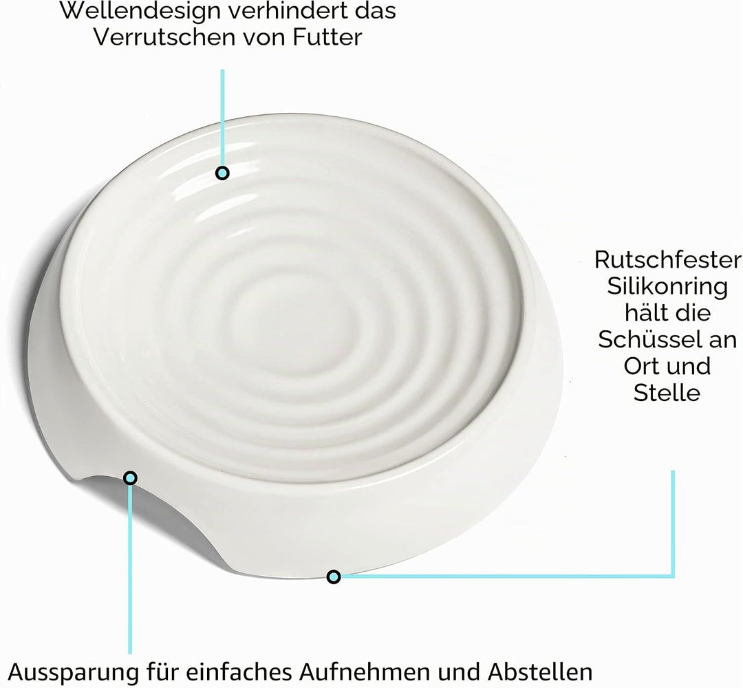 Schnurrhaar, stressfreier Katzenfutternapf 1 Count (Pack of 1) Keramik, weiss, 1 Count (Pack of 1) K