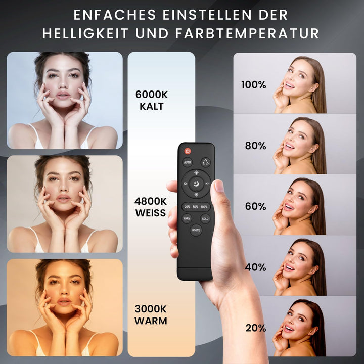 Fotostudio Set – 2 Softbox Licht, 2 Durchlichtschirm, 2 LED Lampen 4800 Lumen 3000-6000K – 50x70 cm