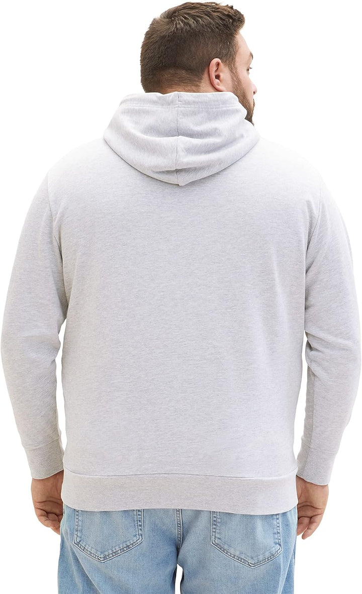 TOM TAILOR Herren Plussize Hoodie Sweatshirt mit Print XXL Grosse Grössen 15398 - Light Stone Grey M
