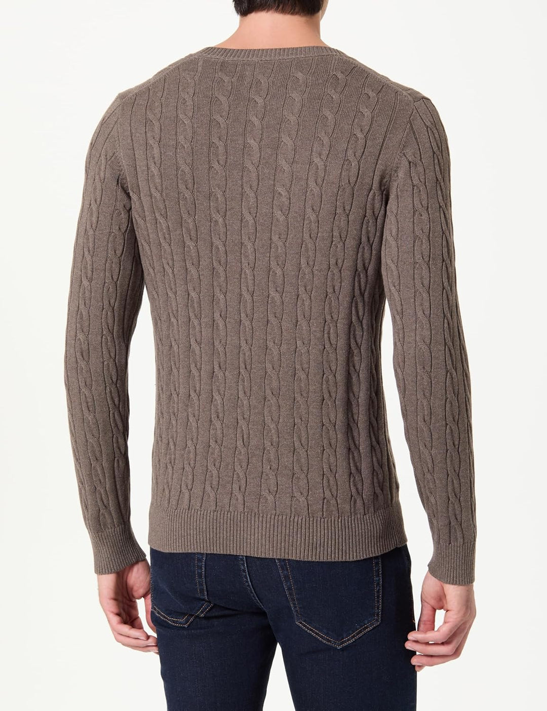 GANT Herren Cotton Cable C-Neck Pullover S Seawood Melange, S Seawood Melange