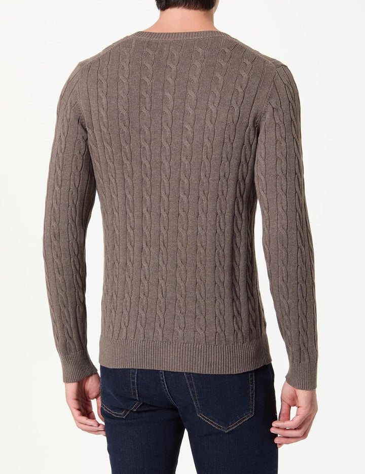 GANT Herren Cotton Cable C-Neck Pullover S Seawood Melange, S Seawood Melange