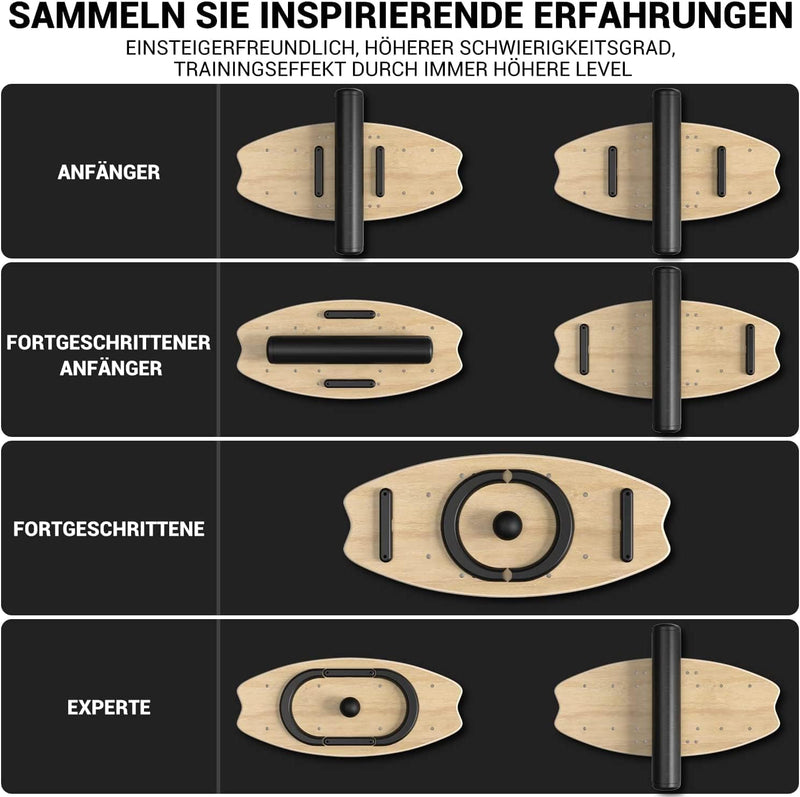 Balance Board Holz: Sportneer Indoorboard Skateboard, Indoor Surfboard Trickboard und Gleichgewichts