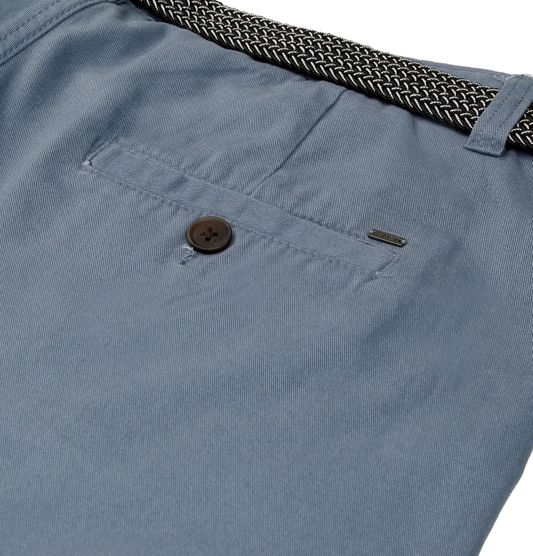 Xact Herren Premium massgeschneiderte Stretch Chino Shorts 34 Hellblau mit Gürtel, 34 Hellblau mit G