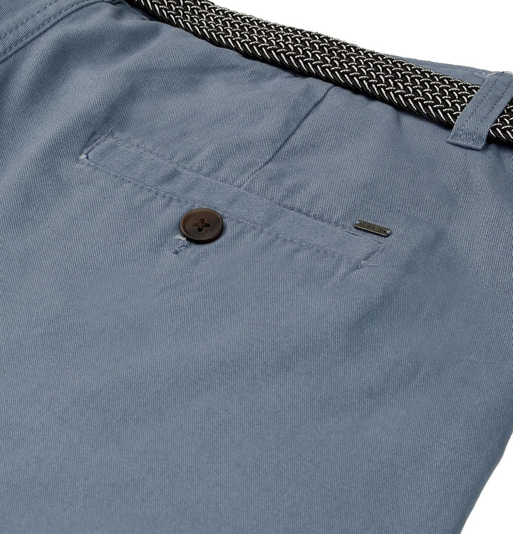 Xact Herren Premium massgeschneiderte Stretch Chino Shorts 34 Hellblau mit Gürtel, 34 Hellblau mit G
