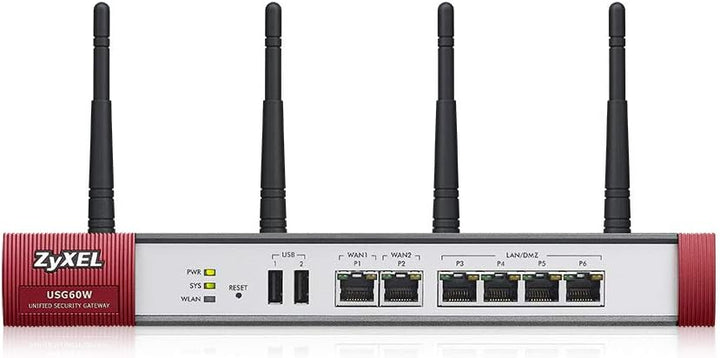 ZyXEL USG60W Firewall 3.0A 28W 272x186x36mm 1,43kg 2,23kg Gigabit Ethernet WLAN