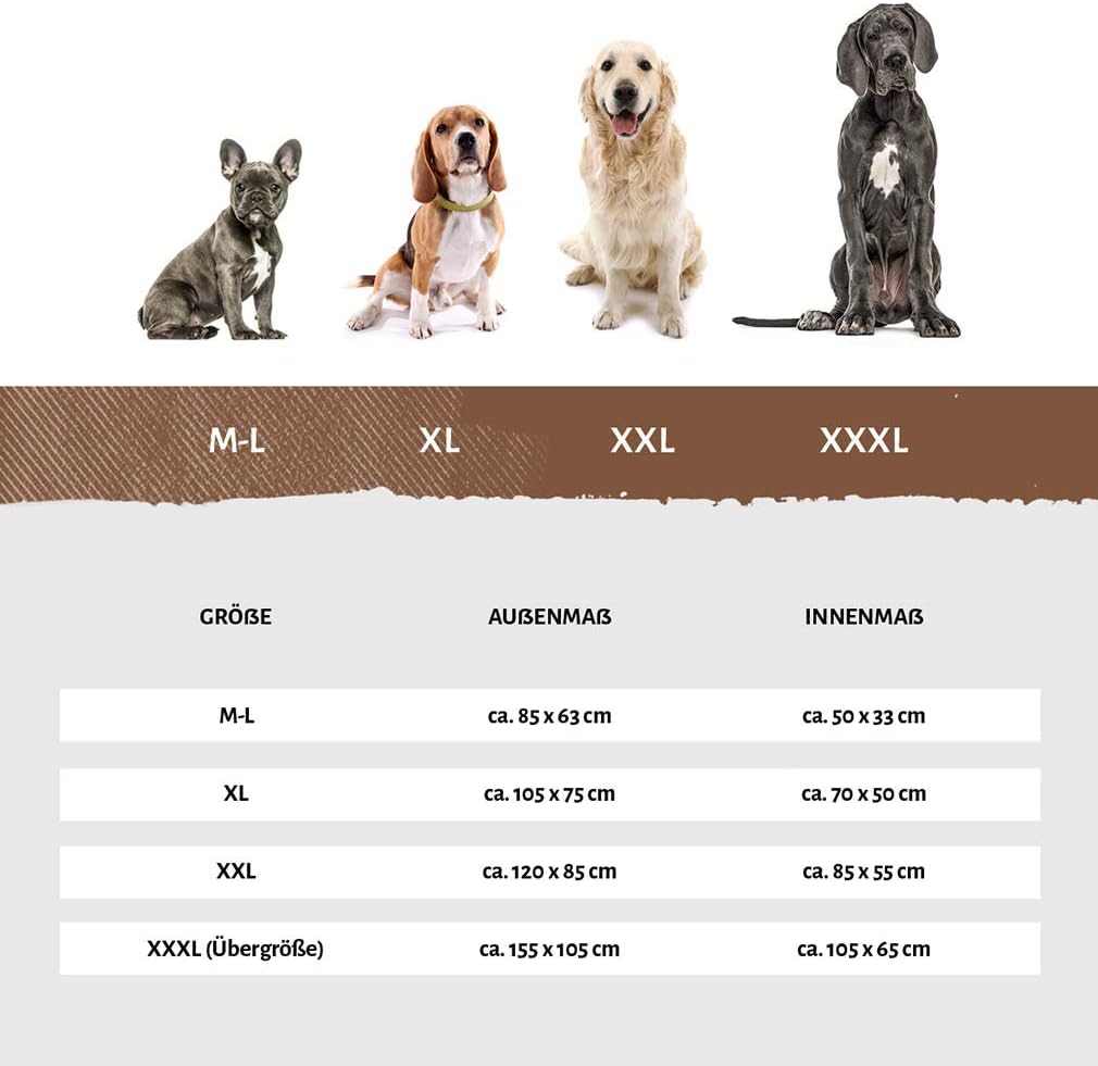 Knuffelwuff Hundebett Finlay aus Nylongewebe M-L 85 x 63cm Braun Braun L 85 x B 63 x H 23 cm, Braun