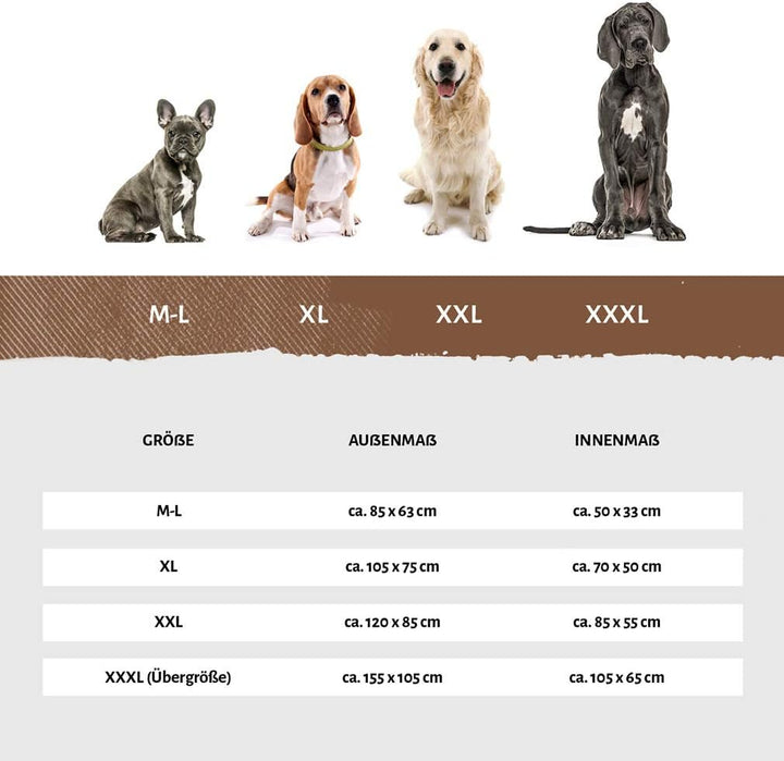Knuffelwuff Hundebett Finlay aus Nylongewebe M-L 85 x 63cm Braun Braun L 85 x B 63 x H 23 cm, Braun
