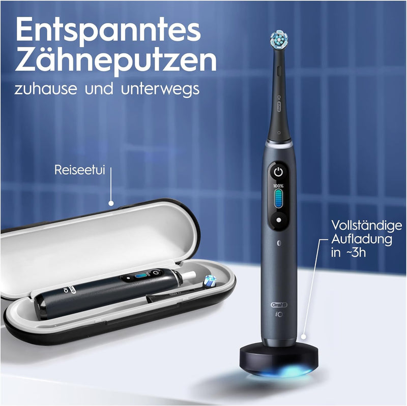 Oral-B iO Series 8 Elektrische Zahnbürste/Electric Toothbrush, 2 Aufsteckbürsten, 6 Putzmodi für Zah