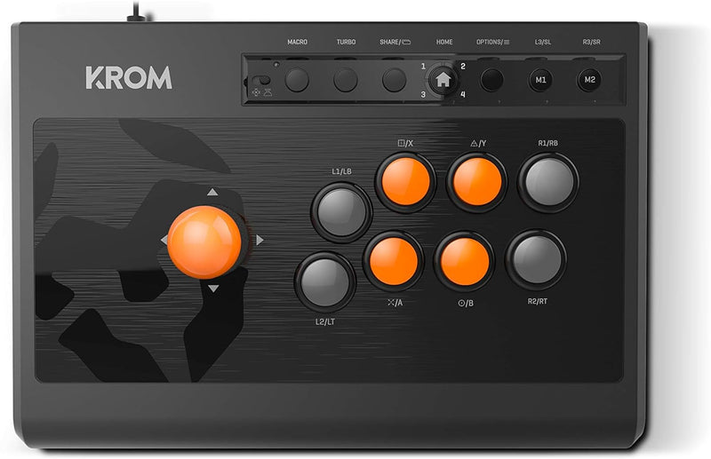 KROM Gamepad Kumite -NXKROMKMT- Kabelgebundenes Gamepad Arcade Fighting stick, für PC/PS3/PS4/XBOX O