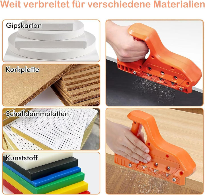 KEWAYO Kantenhobel für Gipskarton, Gipskarton Hobel mit 45° und 60° Klingensatz, Robust Gipskarton S
