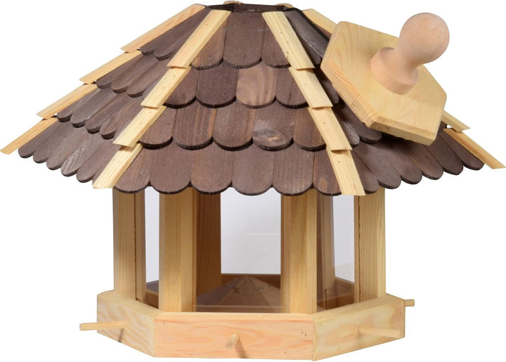 dobar® 44136e Grosse Vogelvilla - Vogelfutterhaus aus Massivholz - Vogelhaus für Ständermontage - Fu