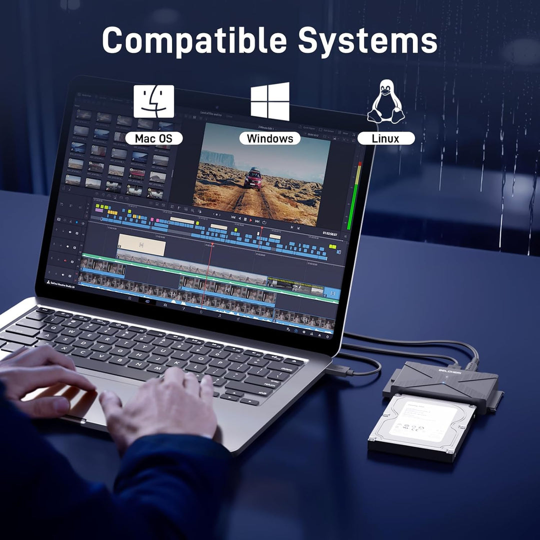 USB 3.0 auf IDE- und SATA-Adapter, externer Festplattenadapter für universelle 2,5 oder 3,5 Zoll SAT