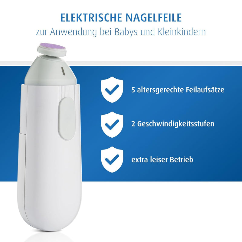 reer BabyCare elektrische Nagelfeile | Baby Nagelfeile für jede Altersstufe | Nagelpflegeset für Bab